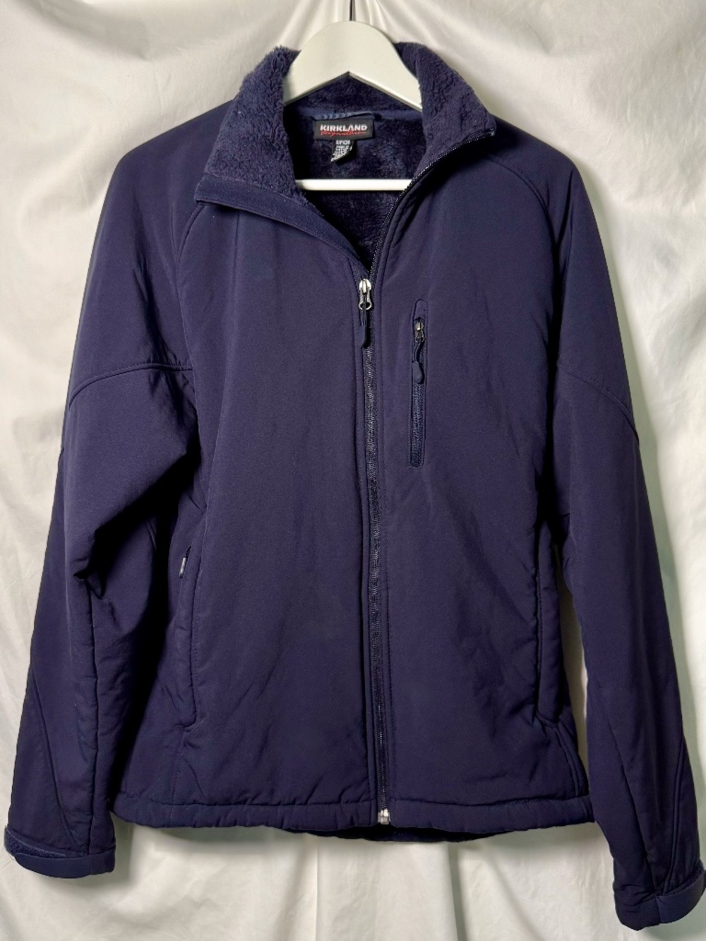 Kirkland Signature Women's Navy Blue Fleece Lined Softshell Jacket S